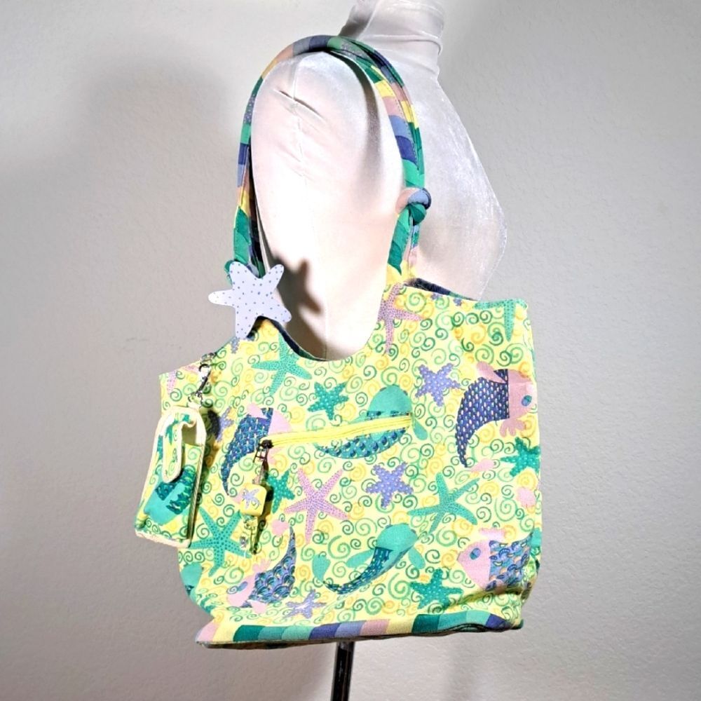 Beach Bag Tote Vintage Colorful Patterned Women's Purse Starfish Sea Wood Beads